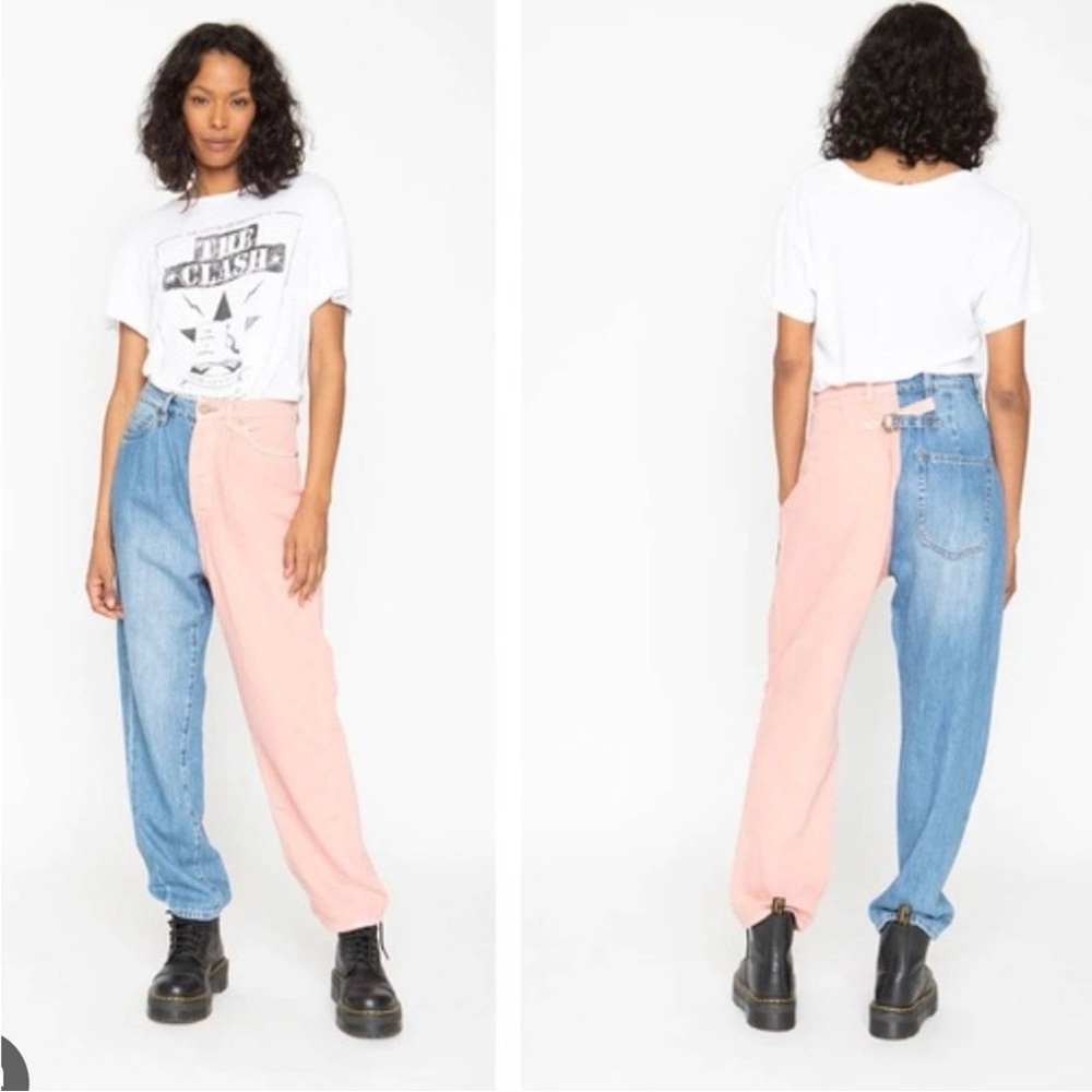 Chic free people x sandrine rose Colorblock Women Boyfriend Jeans - 26 in waist - Picture 3 of 13